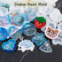 FineInno 11Pcs Quicksand Resin Casting Molds,Resin Art Shaker Mold, Crystal Silicone Hollow Mould Epoxy Pendant Mold Heart, Star, Moon,Bottle,Cat ...