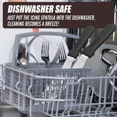 Walfos Icing Spatulas, Stainless Steel Cake Spatula with Sturdy and Durable Handle Cake Decorating Spatula Set of 3 - Multi purpose Use for Home, ...