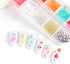 Flower Petals Glitter Nail Art Sequins, Mixed Floral Nail Flakes Beads Rhinestone Nail Art Design, 3D Flowers Acrylic Nails Supplies for Women Gir...