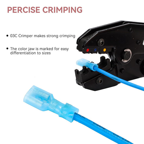 160PCS 16-14 AWG Female Nylon Spade Connector Blue Electrical Quick Disconnect Wire Connectors Kit - Tinned Copper Wire Spade Terminals Automotive...
