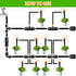 Drip Irrigation Fittings for 1/2 Inch Tubing (0.60"-0.63" OD), 10 Pieces Barbed Tee Drip Parts Locked Tee Connectors, 3 Way Drip Line Nuts Connect...
