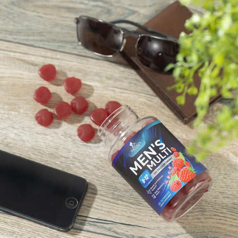 Nature's Multivitamin for Men Gummies - Berry Flavored Mens Multivitamins Daily Supplement with Vitamins A, C, D, E, B6, B12, & Zinc - Gummy Vitam...