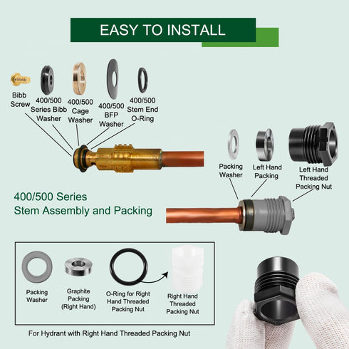 630-7755 Wall Hydrant Repair Kit Compatible With Mansfield Style 300, 400, 500 Series & for Prier 300, 400, and 408 Hydrants...