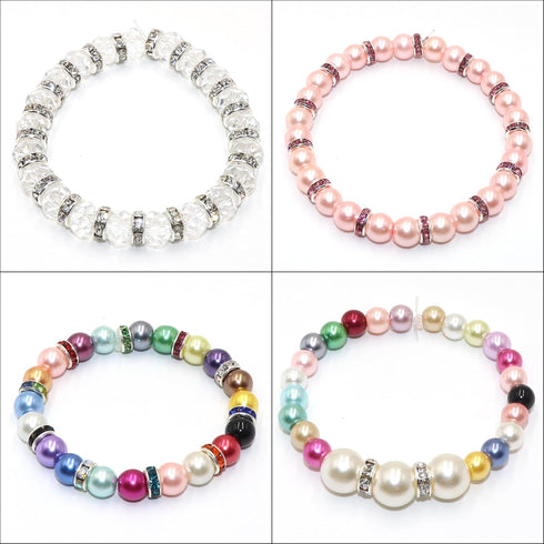 Guoxin 100Pcs Rondelle Spacer Beads Round Crystal Charms Czech Rhinestone Silver Plated Spacer Loose Beads for DIY Bracelet Necklace Jewelry Makin...