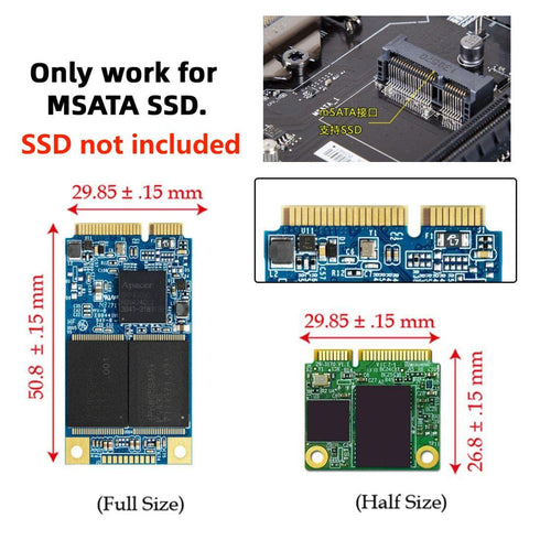 chenyang CY Mini PCI-E mSATA SSD to 1.8" Micro SATA 16Pin Hard Disk PCBA Converter Adapter...