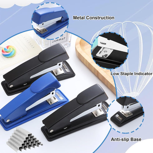 2 Pieces Stapler,25 Sheet Capacity Staplers with 2000 Standard Staples,Desktop Staplers Heavy Duty,Office Stapler Standard Stapler,Desk Staplers f...