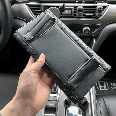 Car Tissue Holder - Sun Visor Napkin Holder, PU Leather Backseat Tissue Case for Truck (Black)...