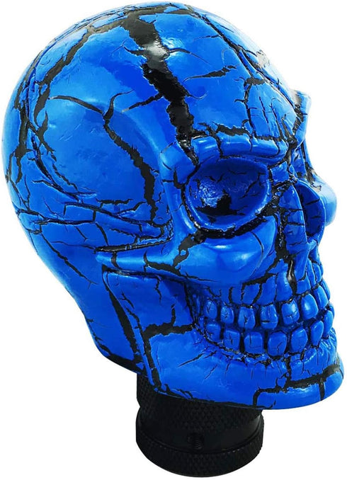 Abfer Car Gear Shifter Knob Skull Car Accessories Stick Shift Knobs with Black Pattern Fit Most Manual Automatic Vehicle (Blue)...
