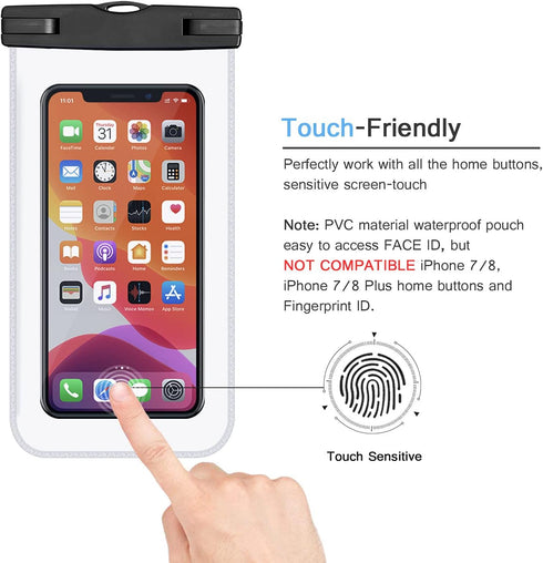 IFCASE Universal Waterproof Case, 2 Pack Large Phone Water Proof Dry Bag Pouch for iPhone 14 Pro Max, 13 12 11 XS XR 7 8 SE, Samsung Galaxy S23 S2...