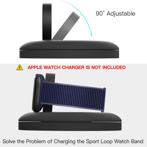 PZOZ Charger Stand for Apple Watch, Portable Charging Station Cable Management Dock Holder Organizer for iWatch Series Ultra 10 9 8 SE2 7 6 SE 5 4...