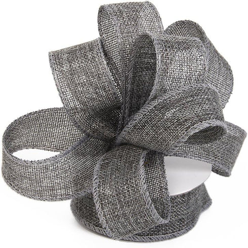 Burlap Ribbon Perfect for Wedding Home Decoration Gift Wrap Bows Made Handmade Art Crafts 1-1/2 Inch X 10 Yard Spool (Grey)...