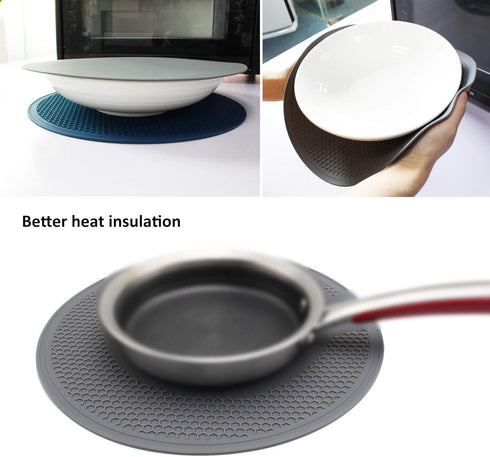 Silicone Microwave Mat - 11.7" x 11.7" - Protect From Spill Overs, Non-Slip Silicone Trivet Mats, Hot Pot Holders, Jar Opener,Silicone Drying Mat,...