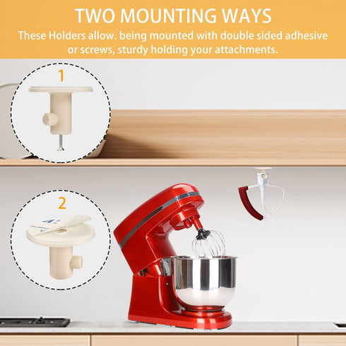 Stand Mixer Attachment Holders,4 Pack Kitchen Accessory Organizer Compatible with Kitchenaid Mixer Attachments Kitchenaid Mixer Accessories for St...
