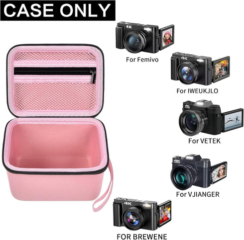 Vlogging Camera Case Compatible with Duluvulu/for TEBNGIHNM/for zheozeig/for Oiadek 4K Digital Cameras for Youtube. Vlog Camera Carrying Storage f...