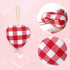 EBaokuup 30 Pcs Valentines Fabric Heart Ornament for Hanging-6 Styles Red Pink Buffalo Plaid Check-Heart-Shaped Hanging Decoration for Valentine's...