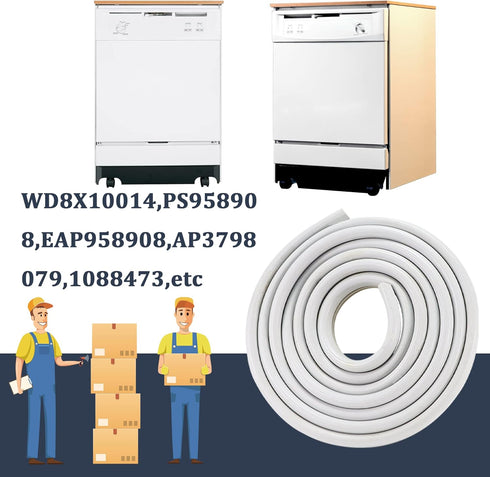 Romalon WD08X10057 Dishwasher Door Gasket Fit for GE Dishwasher Replaces AP3798079 EAP958908 PS958908 WD08X10014 WD8X10014 1088473