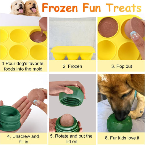 BABORUI Lid Silicone Molds for 6 Cavities Dog Treat Molds (L)...