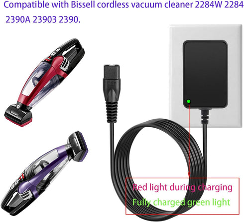 Replace The Bissell Pet Hair Eraser 1614206 Charger, Compatible with The Bissell 23903 2390A 2284 2284W 2390 14.4V Lithium-ion Cordless Vacuum Cle...