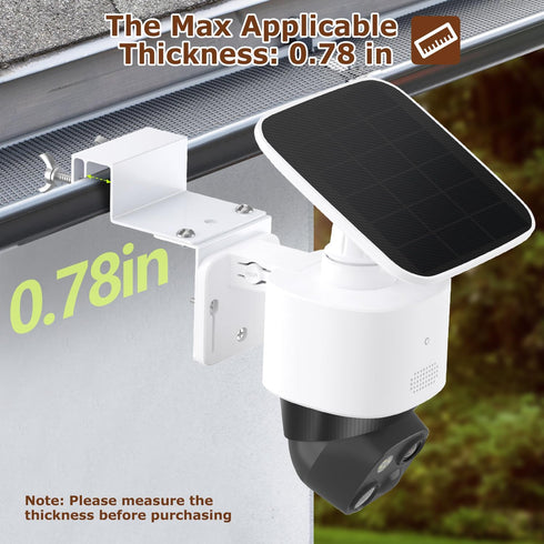Gutter Mount Bracket Compatible with Eufy Security SoloCam S340, Solar Security Camera, Rust-Proof Bracket with Extended Arms Design, Protect Cam ...