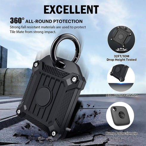 Tile Mate 2022 Tracker Case, Anti-Scratch Waterproof Cover with Keychain, Finder and Item Locator Cover for Carabiner, Keys, Bags, Cat Dog Collar ...