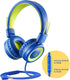 noot products Kids Headphones with Microphone K12 Stereo 5ft Long Cord with 85dB/94dB Volume Limit Wired On-Ear Headset for iPad/Amazon Kindle,Fir...