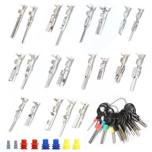 Car Electrical Terminal 1/1.5/1.8/2.2/2.8/3.5mm Auto Non-Insulated Plug Removal Tool Male Female Crimp Seals Automotive Wire Connectors pin kit Mo...