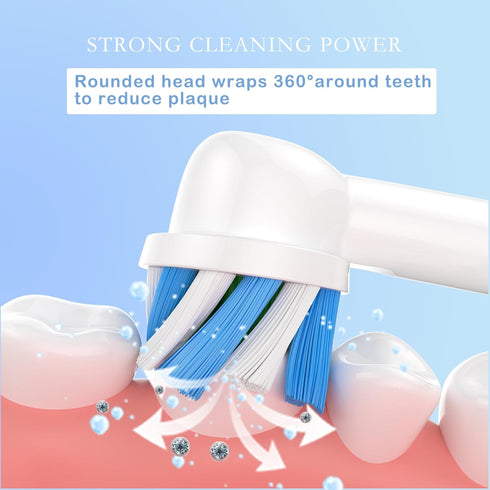 Toothbrush Heads Compatible with Oral B Electric Toothbrush,16Count White Cross Clean Toothbrush Heads Refill for Braun Toothbrush, Medium Brush...