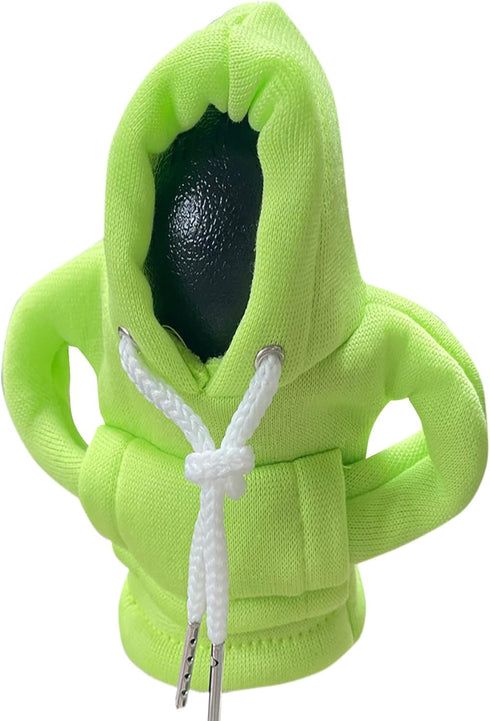YYaaloa Universal Mini Car Shift Knob Hoodie Gear Shift Hoodie Cover for Car Shifter Funny Automotive Interior Accessories and Decoration (Green)...