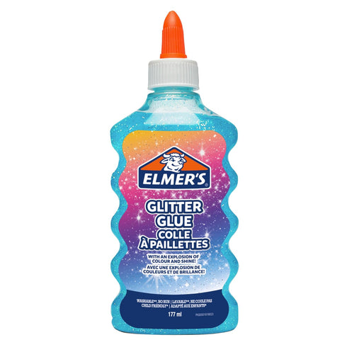 Elmer's PVA Glitter Glue | Blue | 177 mL | Washable & Kid Friendly | Great for Making Slime & Crafting...