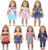 7 Sets of Doll Clothes Accessories for 18 Inch American Dolls, includes 6 Sets of Charming Doll Dresses, 1 Unicorn Themed Doll Pajama Set, Perfect...