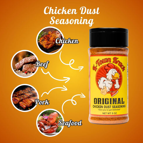 K-Town Krack - Original Chicken Dust Seasoning - All-Purpose Seasoning & BBQ Rub Seasoning for Chicken, Beef, Pork, Fish - All-in-one Spice Rub, B...