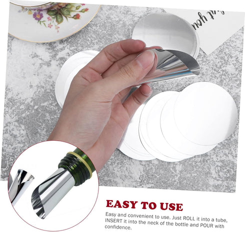 Hemoton 20pcs Aluminum Foil Wine Pourer Discs Drip Stop Pour Spouts for Bottles Round Aluminum Discs for Wine...