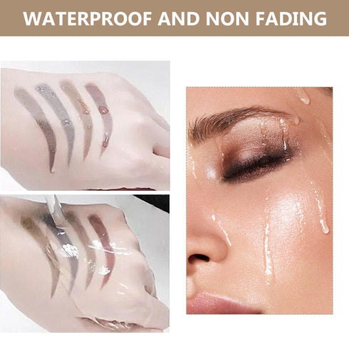 Magic Eyebrow Pencil, 3D Waterproof Microblading Eyebrow Pen, 4 Tipped Precise Brow Pen, Fine Stroke Microblading Eyebrow Pencil Natural (Gray Bro...