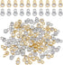 SUPERFINDINGS 80Pcs 2 Colors Bulk Cubic Zirconia Charms Brass Flat Round Pendants Rhinestone Crystal Platium Charms Golden Earring Bracelet Neckla...