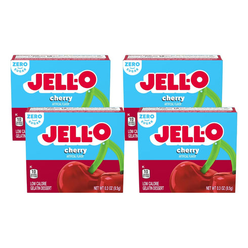Jell-O SugarFree Gelatin Dessert Black Cherry, 0.3 oz. (Pack of 4)...