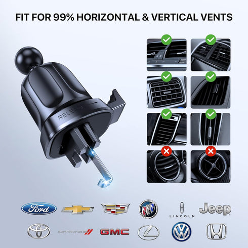 Miracase Upgraded-2nd Generation Universal Phone Holders for Your Car, 3 in 1 Air Vent Car Phone Holder Mount Compatible with iPhone 16/15/14/13/1...