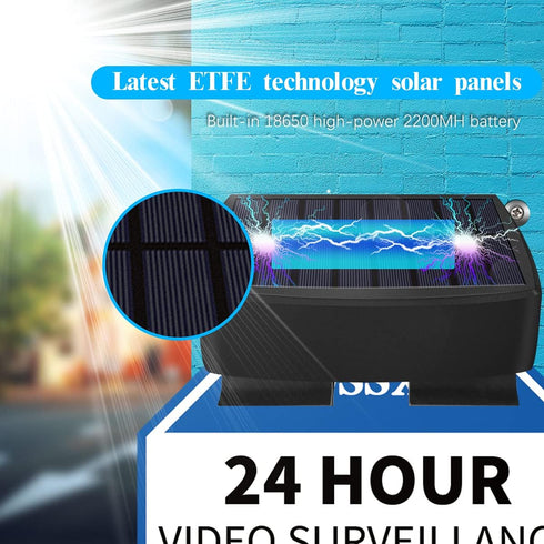 OOSSXX Solar Power Deck LED Light Clip-On Yard Security Sign Spotlight (Large Capacity Battery, Max14 Hours Working)...