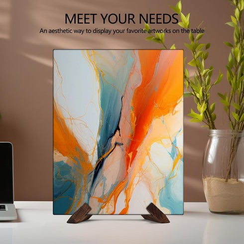 Wooden Display Stand Plate Holder Display Stand Picture Photo Frame Stand Decorative Signs Holder Multifunctional Display Stand for Table Decorati...