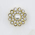 50 pcs Pearl Rhinestone Crystal Embellishments Decoration Brooch Flatback DIY Craft for Flower Bow Headband Dress Accessory 14mm (Gold)...