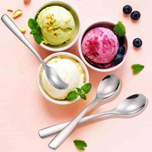 Tea Spoons Set of 6 Stainless Steel Teaspoons Long Handle Stirring Spoons for Tea Coffee Demitasse Espresso Dessert (6pcs Tea Spoons)...