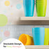 Kids Cups - Set of 12, 8 oz Plastic Cups Reusable - Dishwasher Safe - BPA-Free for Kids & Toddler...