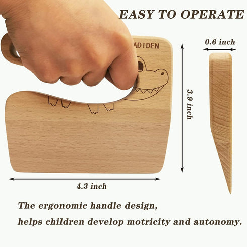 Wooden Kids Knife for Cooking,Kid Safe Knives,Kitchen Toy,Chopper,Vegetable and Fruit Cutter (For 2-8 Years Old)...