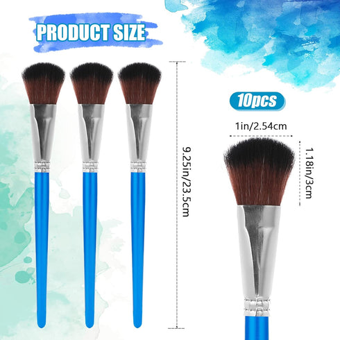 6 Pcs Mop Brush for Acrylic Painting 1 Inch Blending Brush Paint Brushes for Acrylic Painting Oval Mop Acrylic Brush with Wooden Handle for Acryli...
