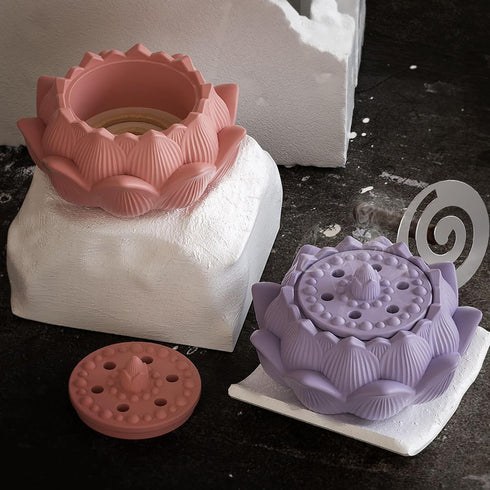 Storage Box Resin Molds, Lotus Jar Silicone Molds with Lid, Jar Epoxy Molds for DIY Trinket Box, Organizer Bottle, Candy Container, Flower Pots, C...