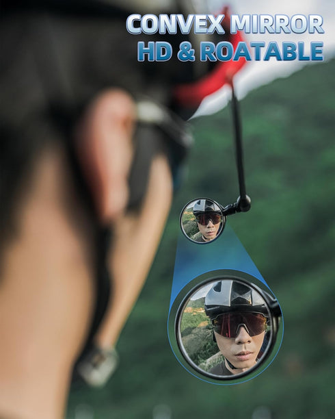 ROCKBROS 2024 Lasted Bike Helmet Mirror Bicycle Helmet Mirror, Convex Mirror HD Lens, Fit Mostly Helmet, Bike Accessories...