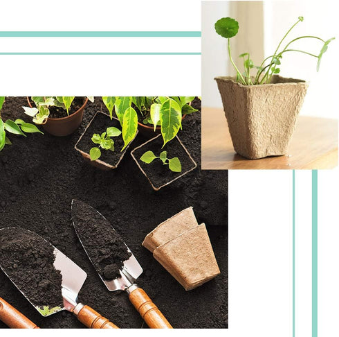 JOYSEUS 3.25" Seed Starter Pots, Organic Planting Peat Pots for Indoor Garden Seedling, 30 Pcs 100% Eco-Friendly and Biodegradable for Seed Germin...