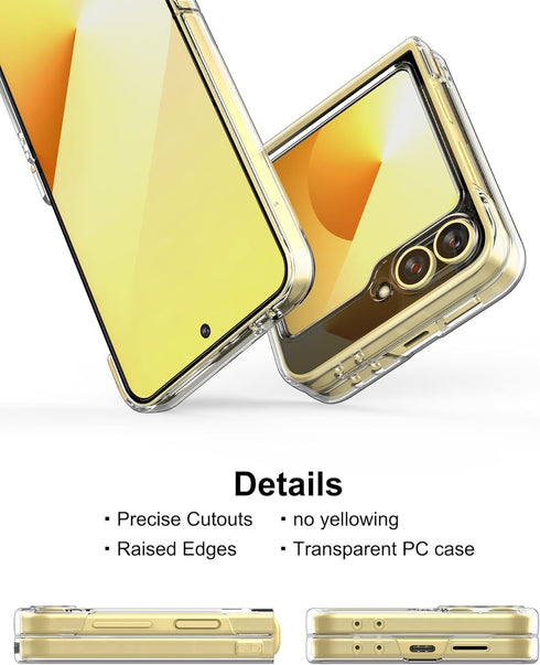 Foluu Case for Samsung Galaxy Z Flip 6, Galaxy Z Flip 6 Phone Case Clear, Slim Fit Hard PC Back Bumper Protective Shockproof Scratch Resistant Cas...
