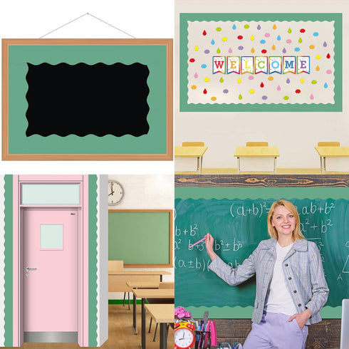 Eucalyptus Green Bulletin Board Border Scalloped Border Trim for Classroom 52ft One Roll...