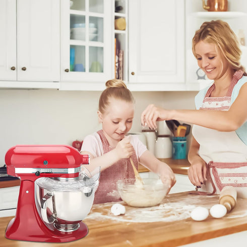 Updated for KitchenAid Tilt Head 4.5-5 QT Pouring Shield (for Stainless Steel Bowls Only), Fully Enclosed Foldable Lid Mixer Bowl Cover for Kitche...