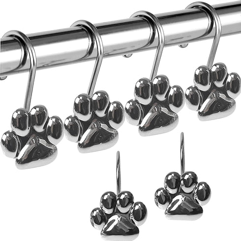 DHXYZZB Shower Curtain Hooks, 12 Pcs Metal Stainless Steel Curtain Hooks for Decorative Bathroom Hook...